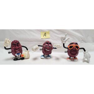 Lot of 3 Vintage 1988 Applause California Raisins Wind-Up Plastic Figures-Lot A